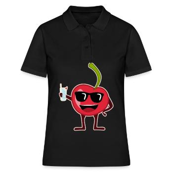 Fête des cerises Cerise - Polo Femme - noir - Devant - Ailine (174cm)