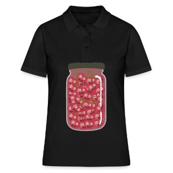 Cerises dans un bocal Cerise - Polo Femme - noir - Devant - Ailine (174cm)