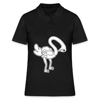Funny Ostrich - Frauen Polo Shirt - Schwarz - Vorne - Ailine (174cm)