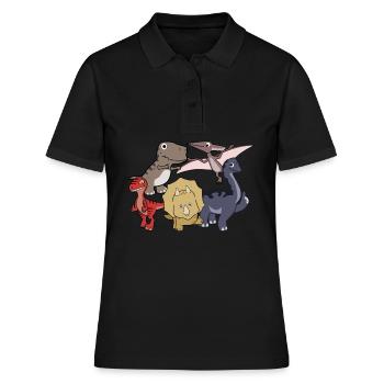 Dinosaur Thumbs Up Dinosaur - Polo Femme - noir - Devant - Ailine (174cm)