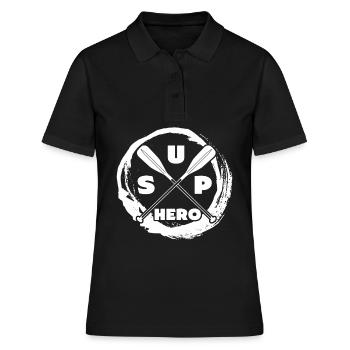 SUP Board Stand Up Paddling - Frauen Polo Shirt - Schwarz - Vorne - Ailine (174cm)