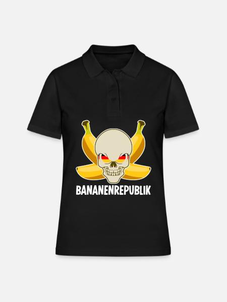 Bananenrepublik Schädel Bananen - Frauen Polo Shirt - Schwarz