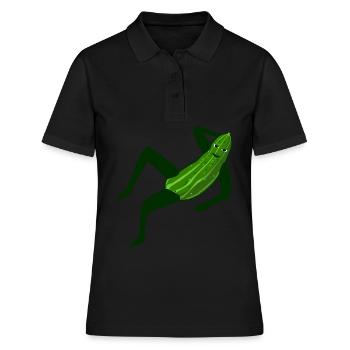 Gurken Model modische Gurke - Frauen Polo Shirt - Schwarz - Vorne - Ailine (174cm)