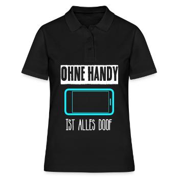 Handy Smartphone Cellphone - Frauen Polo Shirt - Schwarz - Vorne - Ailine (174cm)