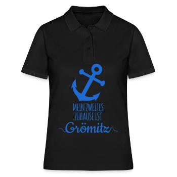 Grömitz Schleswig-Holstein - Frauen Polo Shirt - Schwarz - Vorne - Ailine (174cm)