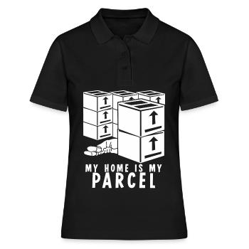 Paketzusteller Paket Paketbote - Frauen Polo Shirt - Schwarz - Vorne - Ailine (174cm)
