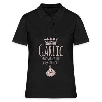 Ail disant gousse d’ail - Polo Femme - noir - Devant - Ailine (174cm)
