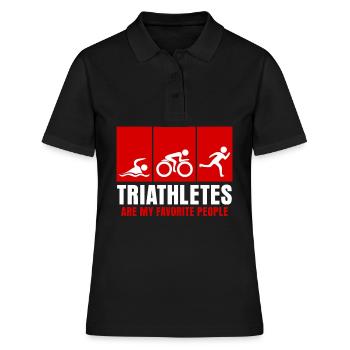 Triathlon Spruch Triathleten Triathlet - Frauen Polo Shirt - Schwarz - Vorne - Ailine (174cm)