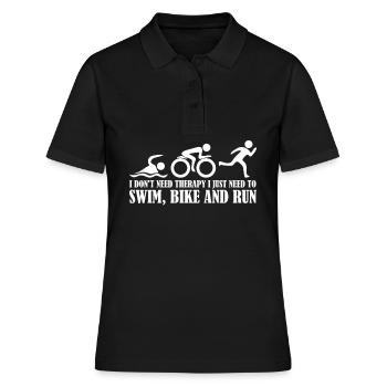 Triathlon Triathleten lustig Triathlet - Frauen Polo Shirt - Schwarz - Vorne - Ailine (174cm)
