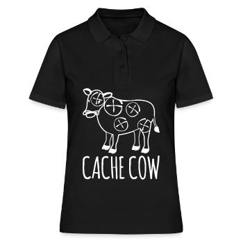 Geocacher Cache Cow Treasure Hunt Geocache - Women's Polo Shirt - black - Front - Ailine (174cm)