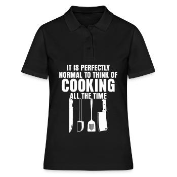 Cuisine Chapeau de chef Couteau de chef Chef de cuisine - Polo Femme - noir - Devant - Ailine (174cm)