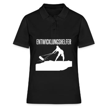 Kitesurfen verhedderte Schnüre - Frauen Polo Shirt - Schwarz - Vorne - Ailine (174cm)