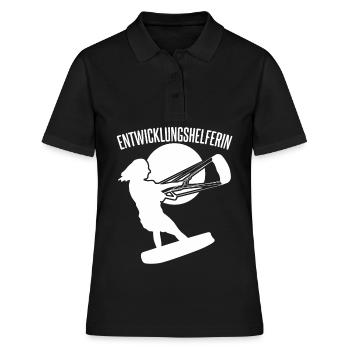 Kitesurfen verhedderte Leinen Kitesurfer - Frauen Polo Shirt - Schwarz - Vorne - Ailine (174cm)