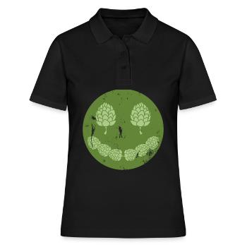Bière Sourire Bière Brasseur Houblon - Polo Femme - noir - Devant - Ailine (174cm)