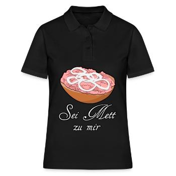 Mettbrötchen Hackfleisch Mett Hack - Frauen Polo Shirt - Schwarz - Vorne - Ailine (174cm)