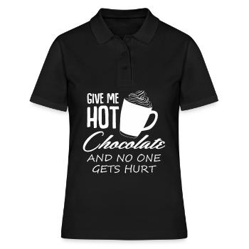 Blague au chocolat chaud au cacao - Polo Femme - noir - Devant - Ailine (174cm)