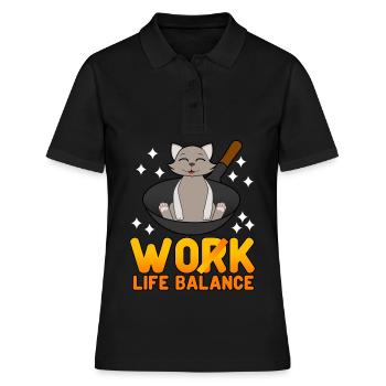 Cuisine de chat au wok - Polo Femme - noir - Devant - Ailine (174cm)
