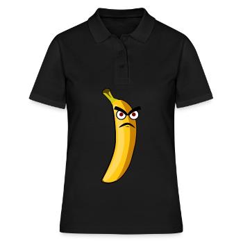 Banane Bananes grincheuses - Polo Femme - noir - Devant - Ailine (174cm)