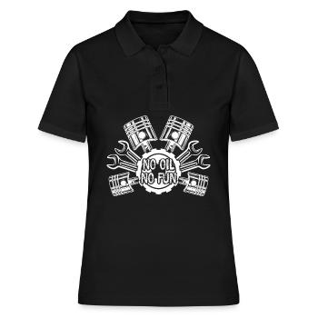 Workshop Car Oil Joke Mechanic - Frauen Polo Shirt - Schwarz - Vorne - Ailine (174cm)