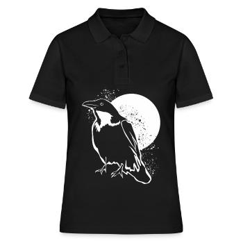 Corbeau Corbeau Lune Corbeaux Corbeaux Corbeaux - Polo Femme - noir - Devant - Ailine (174cm)