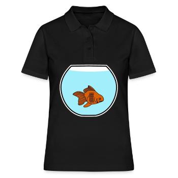 Poisson rouge Poisson rouge Poissons rouges bocal à poissons - Polo Femme - noir - Devant - Ailine (174cm)