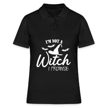 Halloween sorcière sorcellerie balai de sorcière - Polo Femme - noir - Devant - Ailine (174cm)