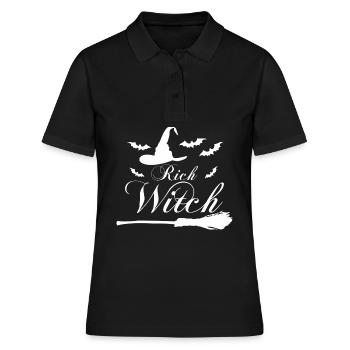 Sorcellerie Sorcière Halloween Balai de sorcière - Polo Femme - noir - Devant - Ailine (174cm)