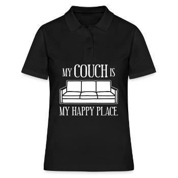 Sofa Joke Couch - Frauen Polo Shirt - Schwarz - Vorne - Ailine (174cm)