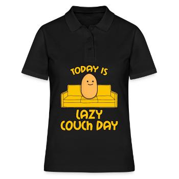Potato Couch Sofa - Frauen Polo Shirt - Schwarz - Vorne - Ailine (174cm)