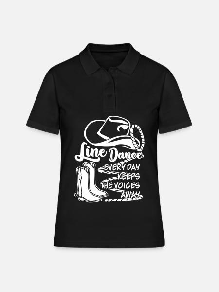 Line Dance - Frauen Polo Shirt - Schwarz