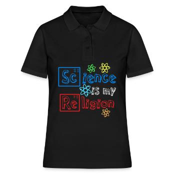 Science Athée Athéisme Agnostique Athéisme - Polo Femme - noir - Devant - Ailine (174cm)