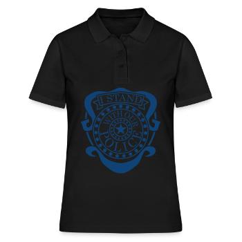 Badge d’officier de police patriotisme - Polo Femme - noir - Devant - Ailine (174cm)