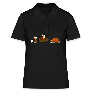Dinde Dinde de Thanksgiving - Polo Femme - noir - Devant - Ailine (174cm)