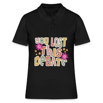 Équipe de débat de blagues du club de débat - Polo Femme - noir - Devant - Ailine (174cm)
