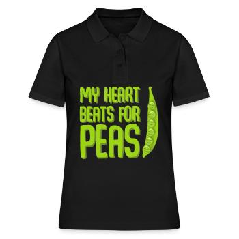 Pois Pois Vegan Végétarien - Polo Femme - noir - Devant - Ailine (174cm)