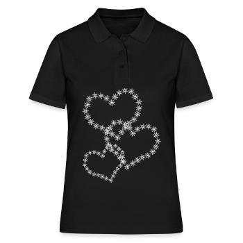 Coeurs de neige Flocon de neige Flocons de neige - Polo Femme - noir - Devant - Ailine (174cm)