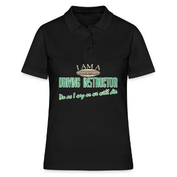 Moniteur d’auto-école Blague Professeur de conduite - Polo Femme - noir - Devant - Ailine (174cm)