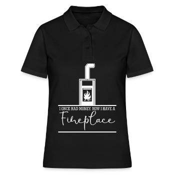 Fireplace Firewood Stove Oven - Women's Polo Shirt - black - Front - Ailine (174cm)