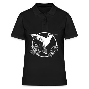 Colibri Fleurs Colibris - Polo Femme - noir - Devant - Ailine (174cm)