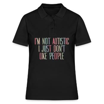 Autiste autiste non autiste social - Polo Femme - noir - Devant - Ailine (174cm)