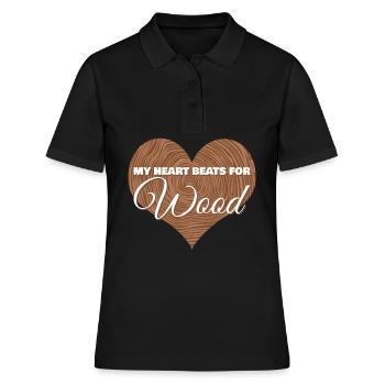Bûcheron Bois Charpentier Bois De Chauffage - Polo Femme - noir - Devant - Ailine (174cm)