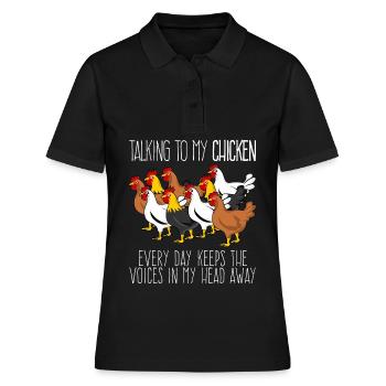 Poulets Volaille Poulet Éleveur - Polo Femme - noir - Devant - Ailine (174cm)