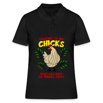 Volaille Poulets Poulet Fermier - Polo Femme - noir - Devant - Ailine (174cm)