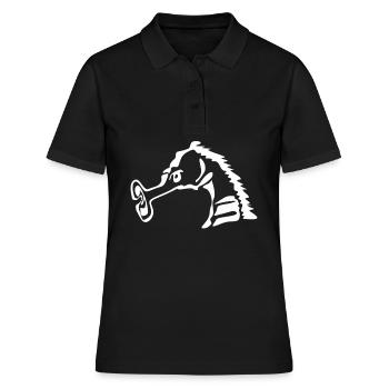 Hippocampes Drôle Hippocampe - Polo Femme - noir - Devant - Ailine (174cm)