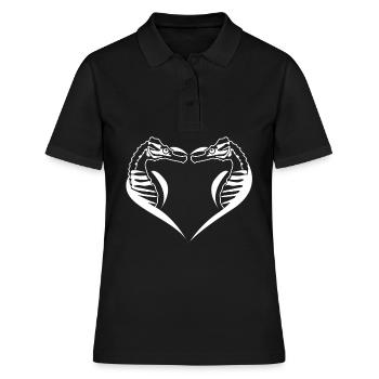 Hippocampe Coeur Hippocampes - Polo Femme - noir - Devant - Ailine (174cm)