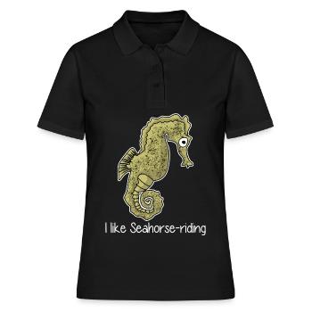 Hippocampe Hippocampe Plage des Hippocampes - Polo Femme - noir - Devant - Ailine (174cm)