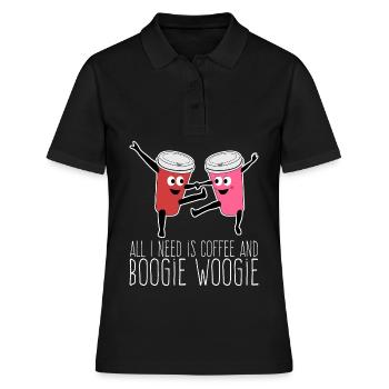 Boogie Woogie Coffee Dance Dancing - Frauen Polo Shirt - Schwarz - Vorne - Ailine (174cm)