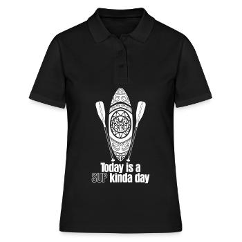 SUP-Board Stand up Paddling - Frauen Polo Shirt - Schwarz - Vorne - Ailine (174cm)