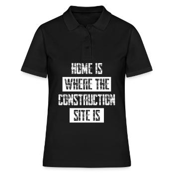 Ouvrier de la construction sur un chantier de construction - Polo Femme - noir - Devant - Ailine (174cm)
