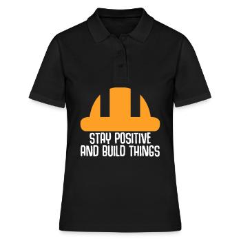 Ouvrier de la construction sur un chantier de construction - Polo Femme - noir - Devant - Ailine (174cm)